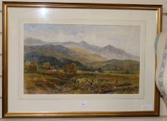 William Henry Hall (1812-1880), watercolour, Cattle in a mountainous landscape, signed and dated