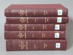 Britton, John - The Architectural Antiquities of Great Britain, 5 vols, rebound, library stamps,