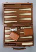 A vintage Gucci leather-covered backgammon set