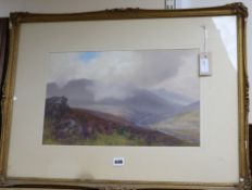 Frederick J. Widgery, gouache, Moorland scene, signed