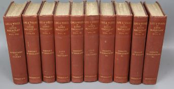 Macaulay, Thomas Babington, 1st Baron Macaulay - Works, Edinburgh edition, 10 vols, 8vo, cloth,