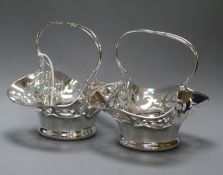 A pair of George V pierced silver bonbon baskets, Fenton Brothers Ltd, Sheffield, 1910, height