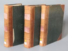 Berry, William - Encyclopoedia Heraldica, Complete Dictionary, 3 vols, tooled leather spines,