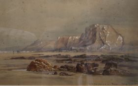 English School, watercolour, Bude, 1882, indistinctly signed, 31 x 47cm