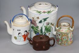 Four Chinese teapots