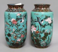 A pair of early 20th century cloisonne vases height 30cm