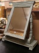 A large painted toilet mirror W.82cm