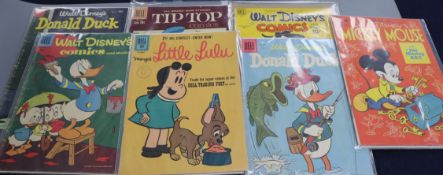 Dell comics, 7 vols, 5 Walt Disney Donald Duck and Mickey Mouse (10 cents)