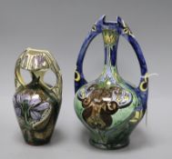 Two De Distel two-handled Art Nouveau vases