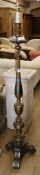 A brass standard lamp H.149cm