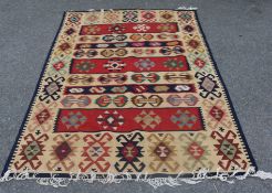 A Kelim rug with geometric design 226cm x 158cm