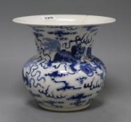 A Chinese blue and white spitoon height 18cm