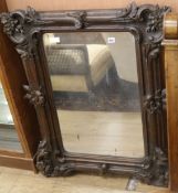 A 19th century carved wood frame wall mirror W.84cm