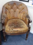 A Victorian mahogany desk chair