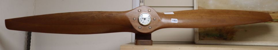 An aircraft propeller mantel timepiece