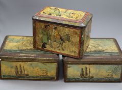 Two late Victorian Colman's Mustard tins, one with paper label and another