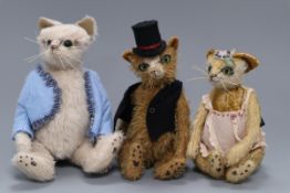 Three Burlington Bearties artist cats