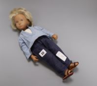 A vintage blonde 'Gregor' Sasha doll, denim outfit, good condition