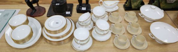 A Wedgwood dinner service and Jasper ware cups and saucers