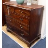 A Georgian mahogany chest of three long and two short drawers W.109cm