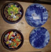 Fourteen Rosenthal wall plates and five Berlin blue and white wall plates