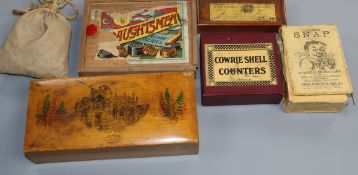 A group of Victorian gaming counters and card games