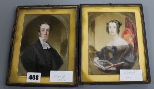 Early 19th century English School, pair of oils on ivory, portrait miniatures, Charles Frederick