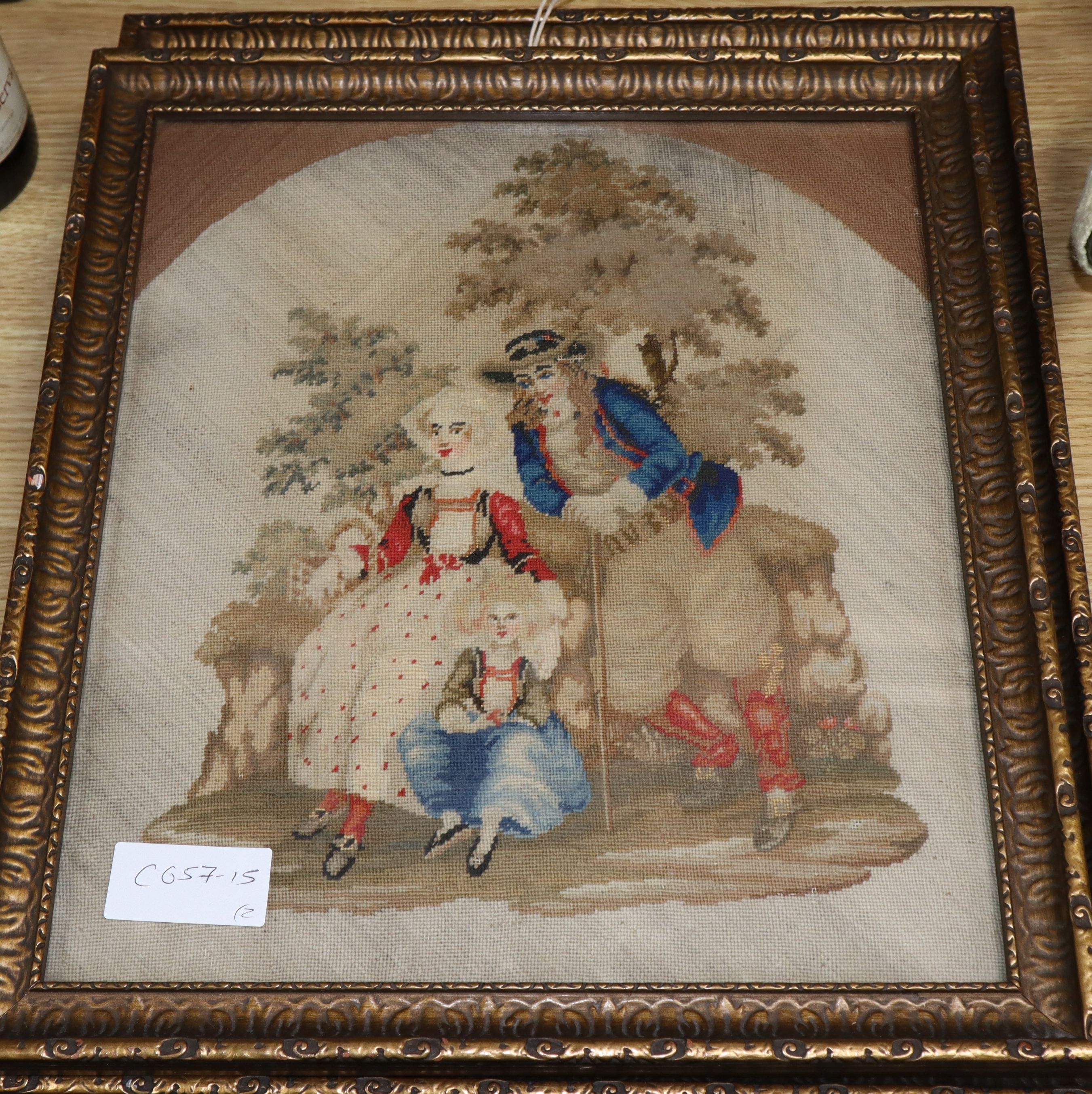 Two Victorian embroideries largest 39 x 32cm - Image 2 of 2