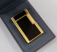 A Dupont gold plated black lighter