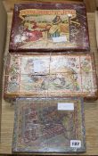 Three boxed Victorian games largest 29 x 24cm