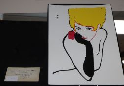 Renee Gruau (fashion illustrator for Christian Dior and others). A set of four stamped lithographs