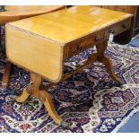 A Regency style inlaid satinwood sofa table W.98cm