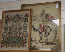 A Berlin needlework and another panel