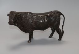 A bronze model of a bull height 15cm