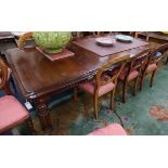 A Victorian mahogany extending dining table W.240cm