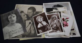 A collection of 1920's matinee star photographs, some signed & autographed including Gracie