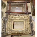 Five assorted picture frames Largest 43cm wide
