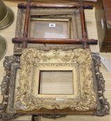 Five assorted picture frames Largest 43cm wide