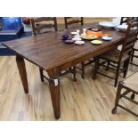 A 19th century French farmhouse kitchen table W.189cm