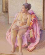 Dorothy King, pastel, Seated female nude, signed and dated '78, 68 x 55cm