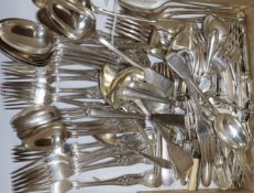 A quantity of silver plated flatware