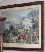 J.D. Kelly, chromolithograph, 'The Battle of Queenstown Heights', 55 x 75cm