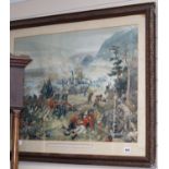 J.D. Kelly, chromolithograph, 'The Battle of Queenstown Heights', 55 x 75cm