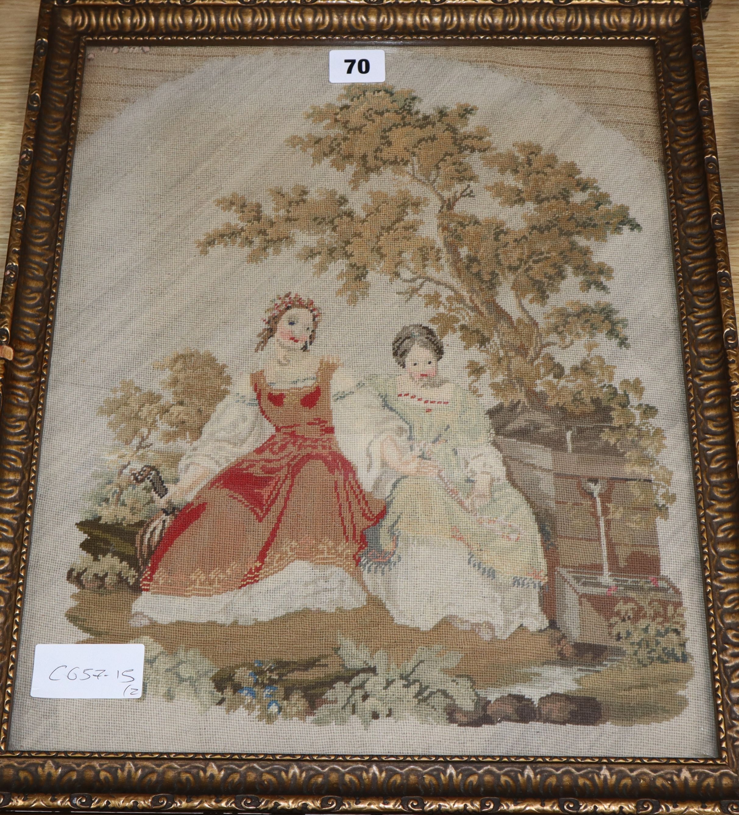 Two Victorian embroideries largest 39 x 32cm