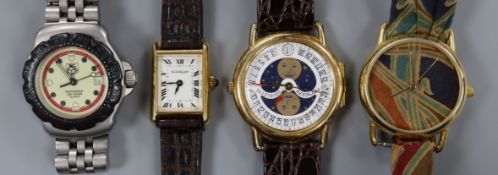 Four lady's wrist watches, including Tag Heuer Professional quartz, Liberty, Emile Pequignet and