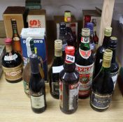 Twenty four bottles of mixed ports and spirits