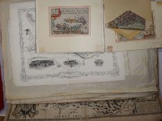 A collection of assorted 17th century and later maps, English and Continental, all unframed