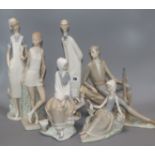 Six Lladro figures