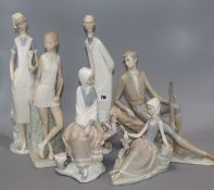 Six Lladro figures