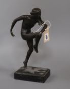 A deco style bronze of a dancing girl